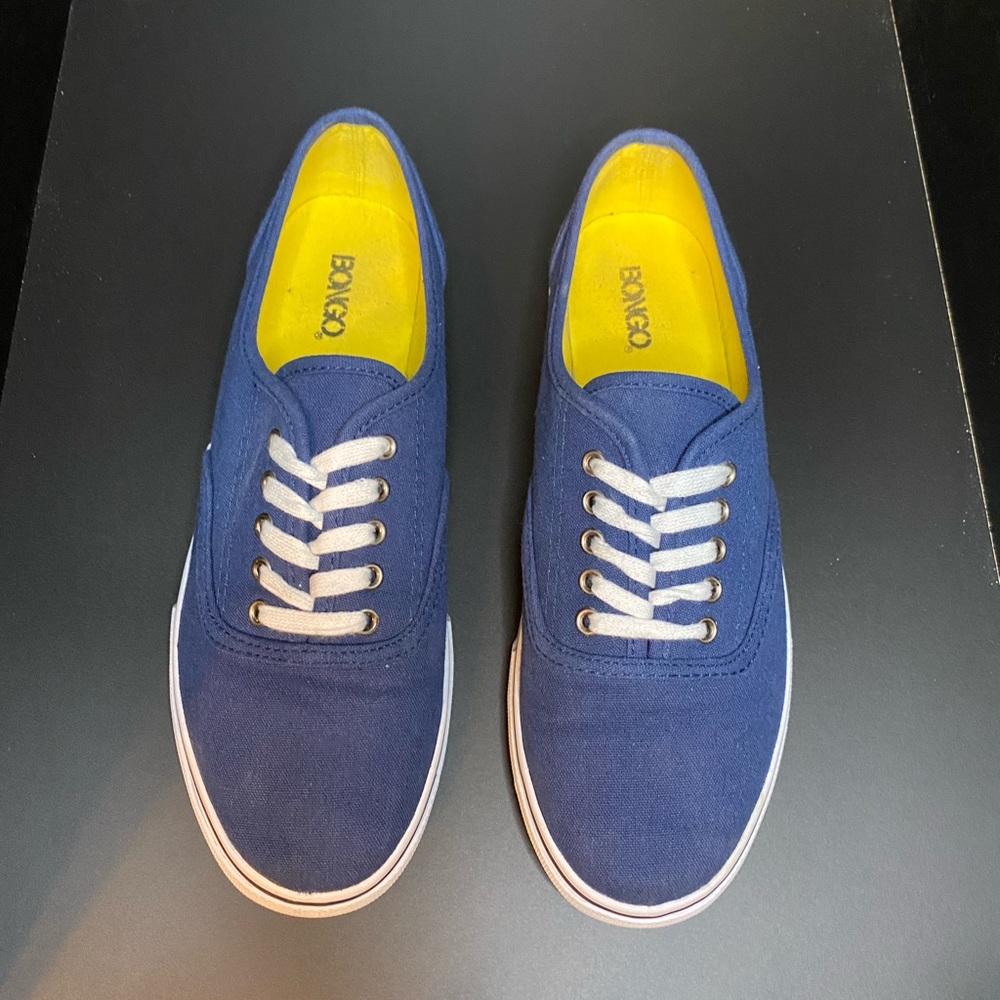 Navy Blue Canvas Sneakers
